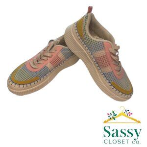 Nicole Miller Pastel Colorblock Lace Up Sneakers Women’s 9 NWOT